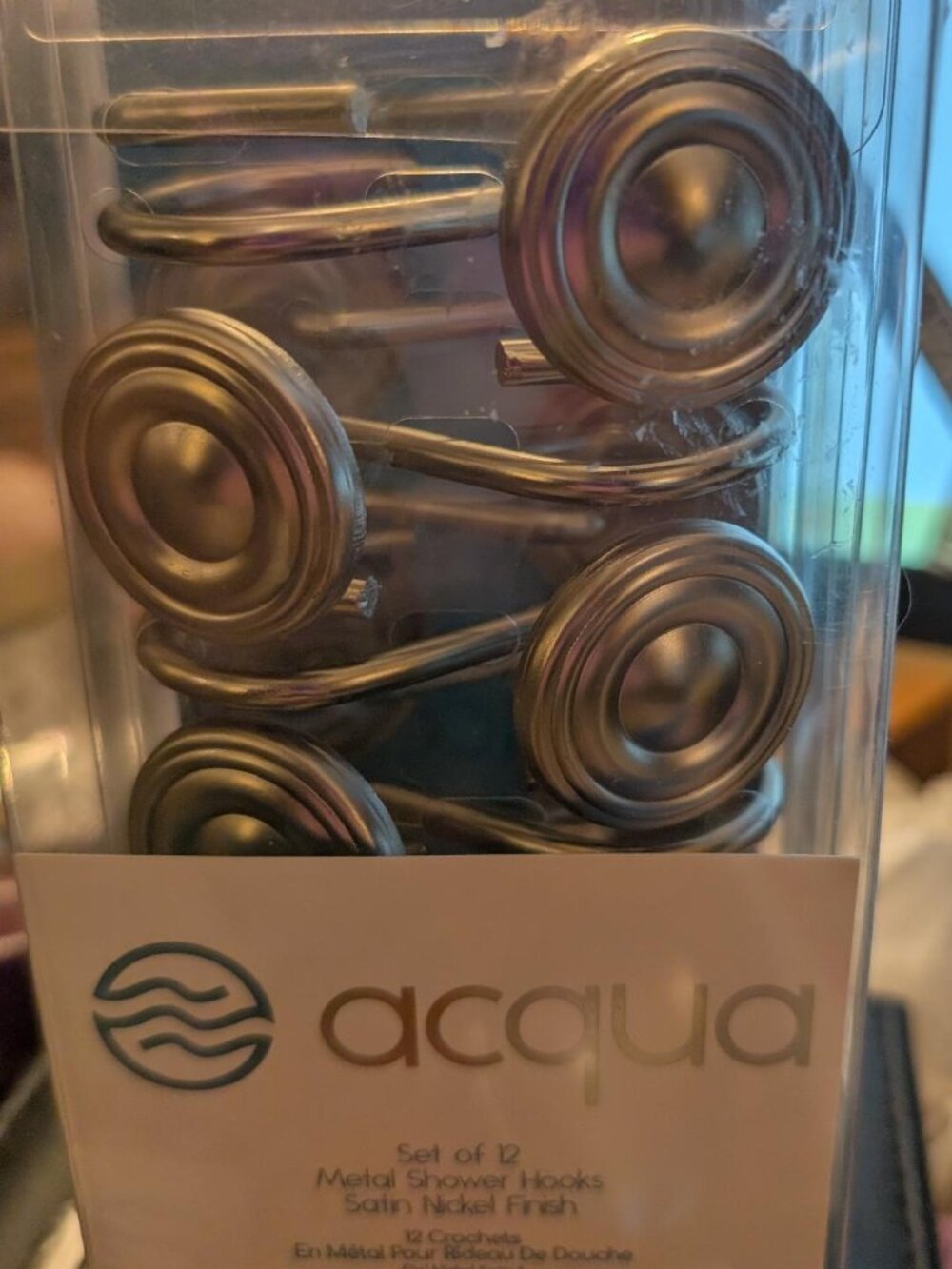 Set of 12 Satin Nickel Finish Shower Hooks